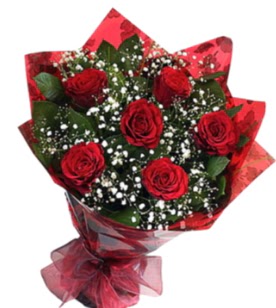 6 adet kırmızı gülden buket  Sivas çiçek mağazası , çiçekçi adresleri 