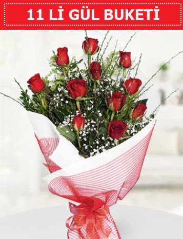 11 adet kırmızı gül buketi Aşk budur  Sivas online çiçekçi , çiçek siparişi 